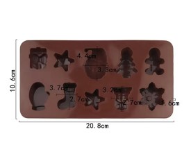 Molde silicona 10 figuras de Navidad 
